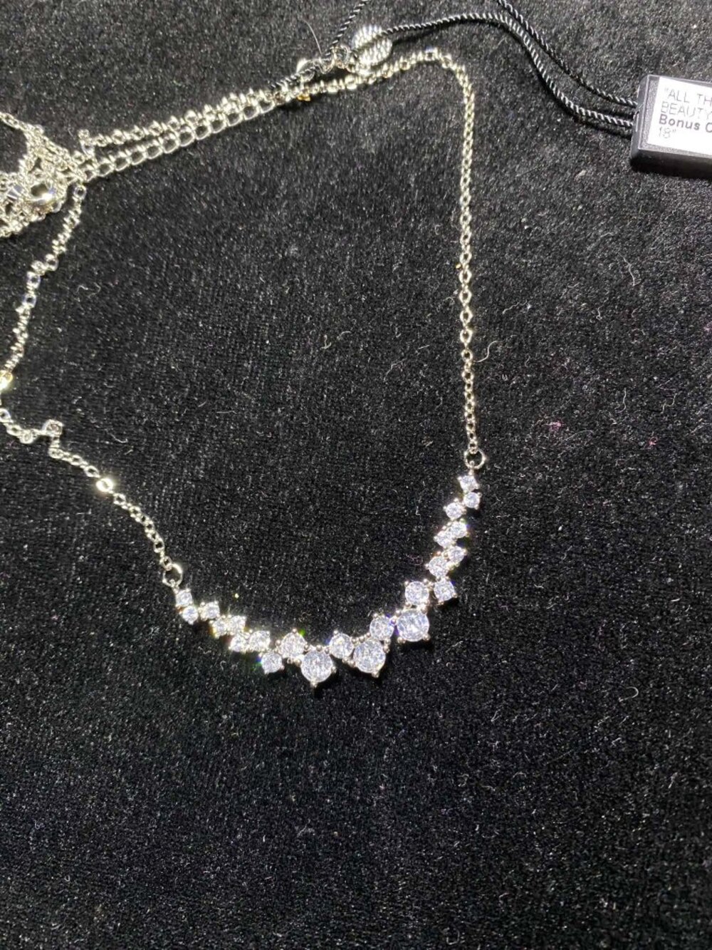 Fifth Avenue Chevron Cubic Zirconia Round V like Statement Necklace Bridal Gift